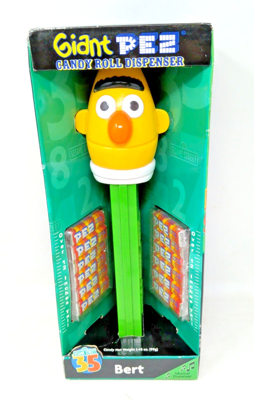 PEZ GIANT SESAME STREET BERT MUSICAL DISPENSER WITH CANDY NIB LQQK